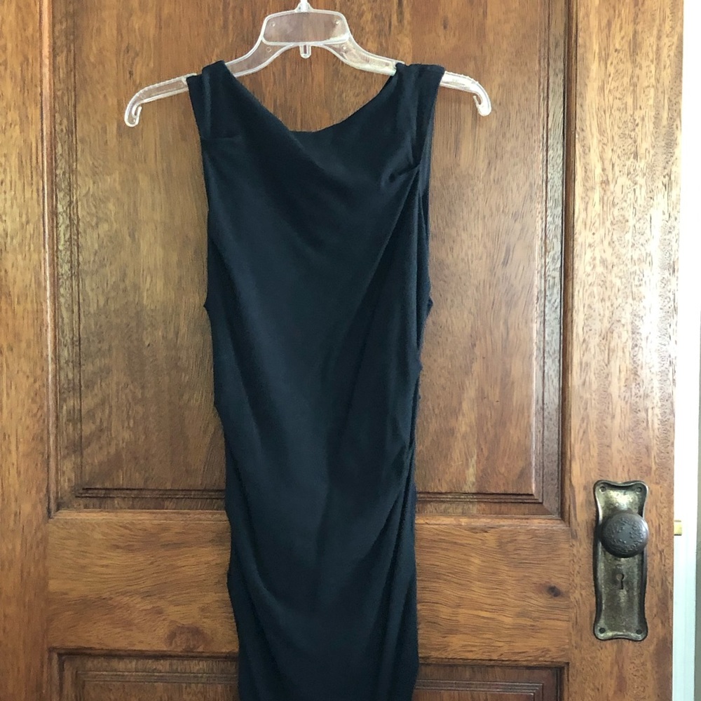 Nicole Miller black ruched shift dress size 2